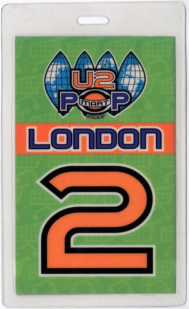 U2 1997 Popmart Concert Tour Laminated Backstage Pass - London 2