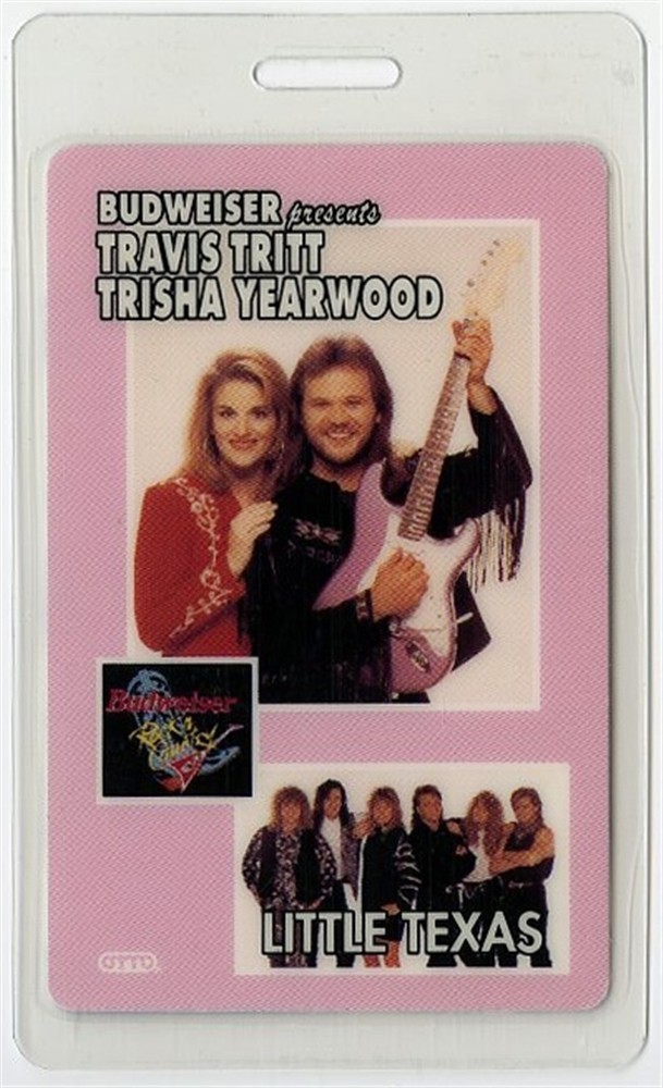 Travis Tritt 1993 Laminate Backstage Pass Trisha Yearwood Little Texas