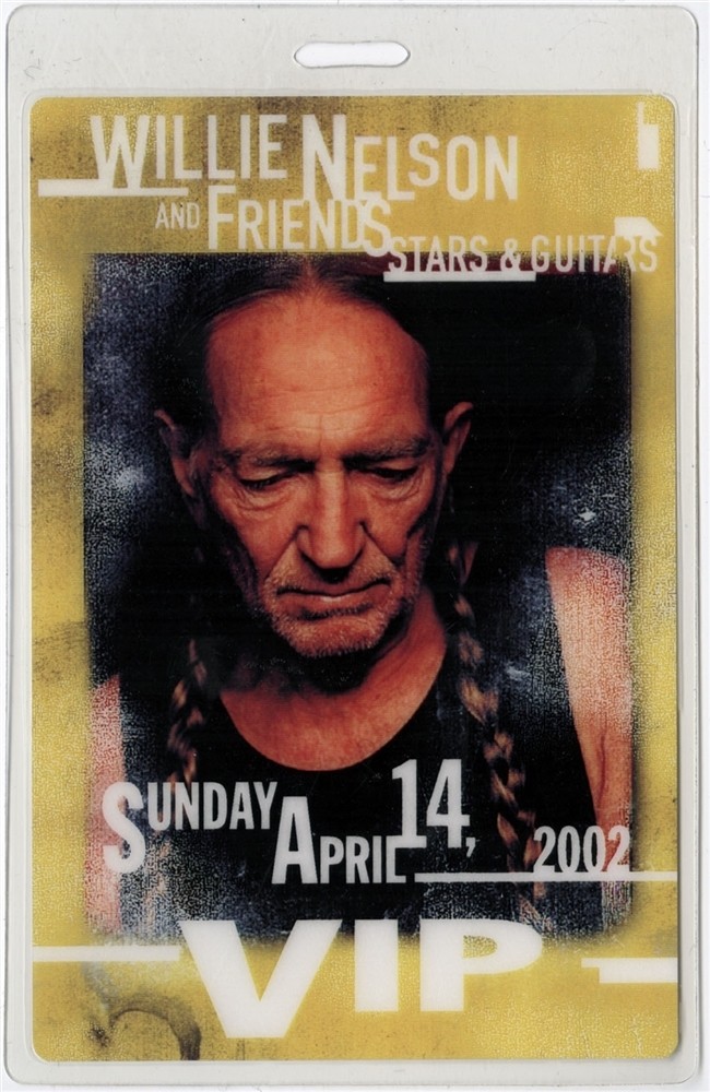 Willie Nelson 2002 Stars & Guitars Concert Tour Laminated Backstage Pass