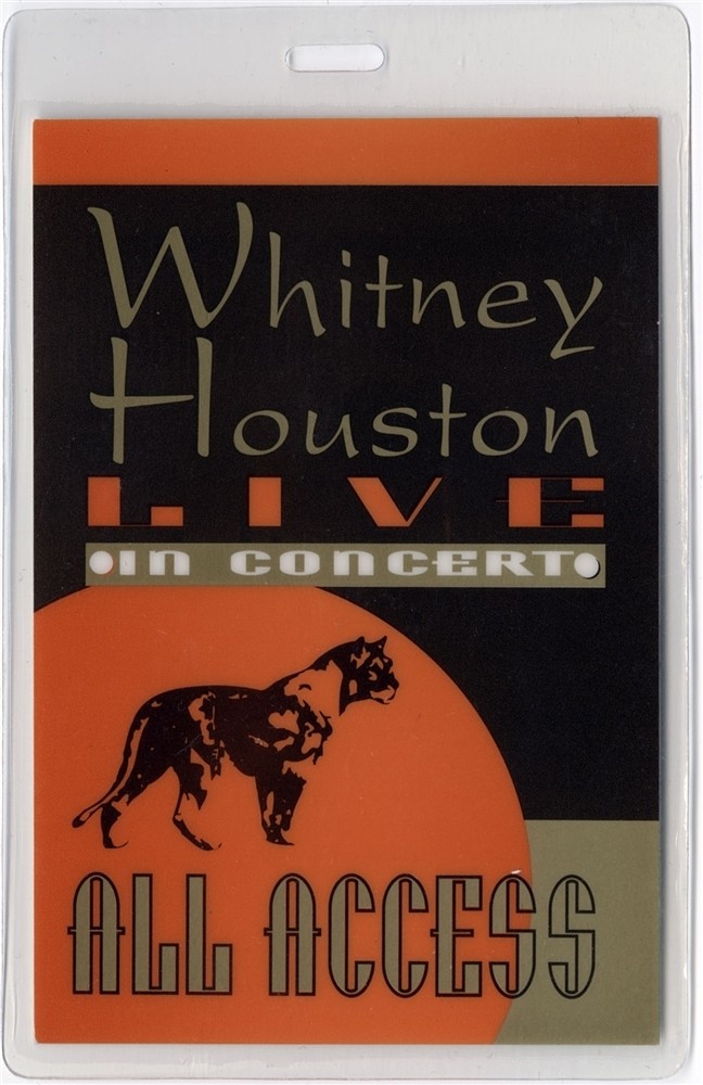 Whitney Houston 1996 Concert Tour All Access Laminated Backstage Pass