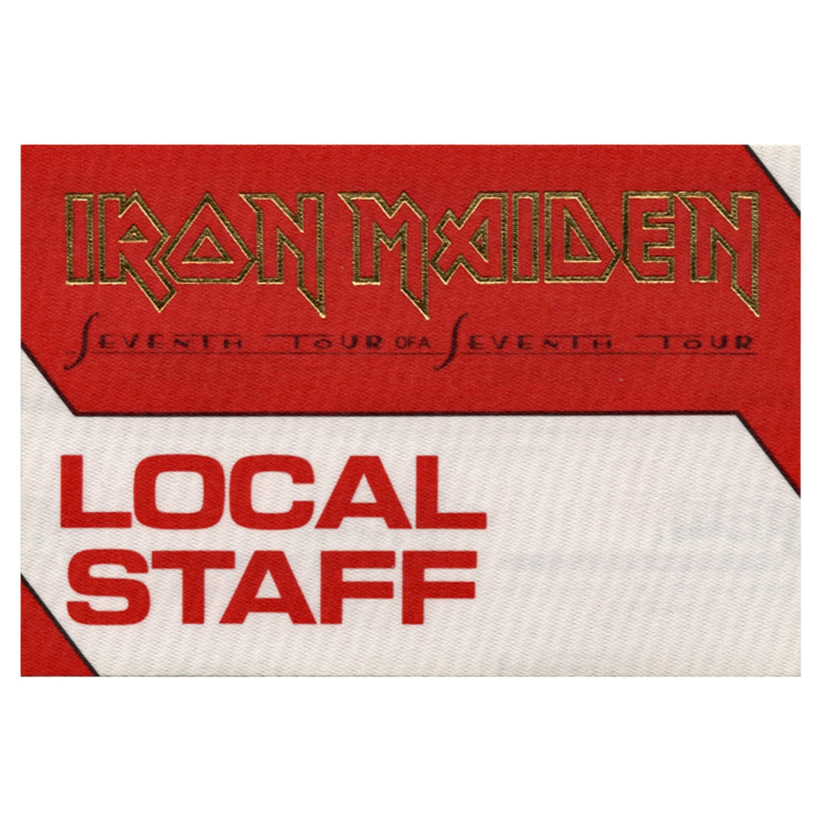 Iron Maiden 1988 Seventh Son Concert Tour Local Staff Backstage Pass