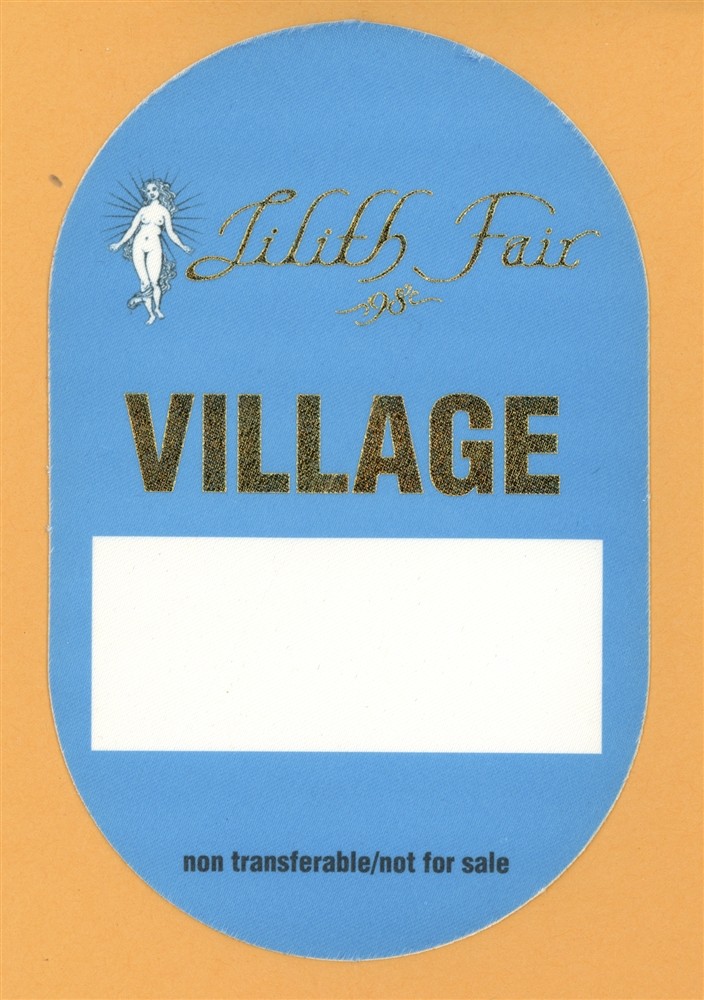 Sarah McLachlan 1998 Lilith Fair Concert Tour VILLAGE Backstage Pass