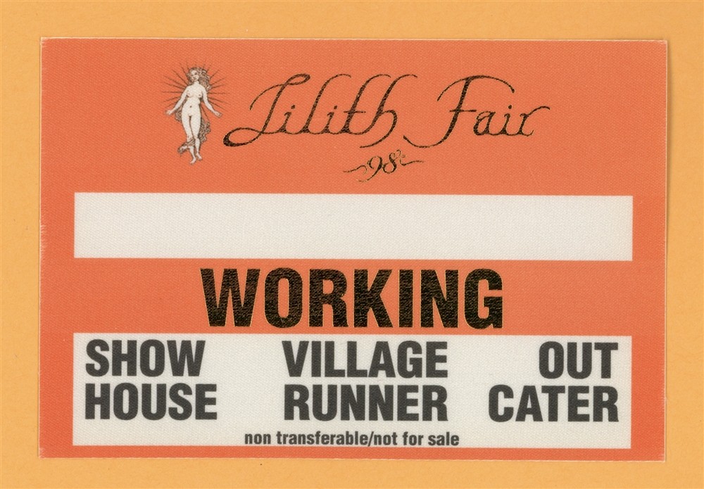 Sarah McLachlan 1998 Lilith Fair Concert Tour WORKING Backstage Pass