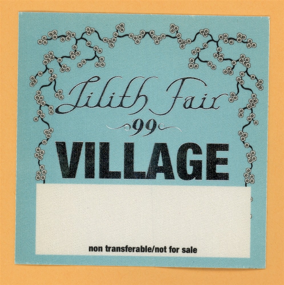 Sarah McLachlan 1999 Lilith Fair Concert Tour VILLAGE Backstage Pass