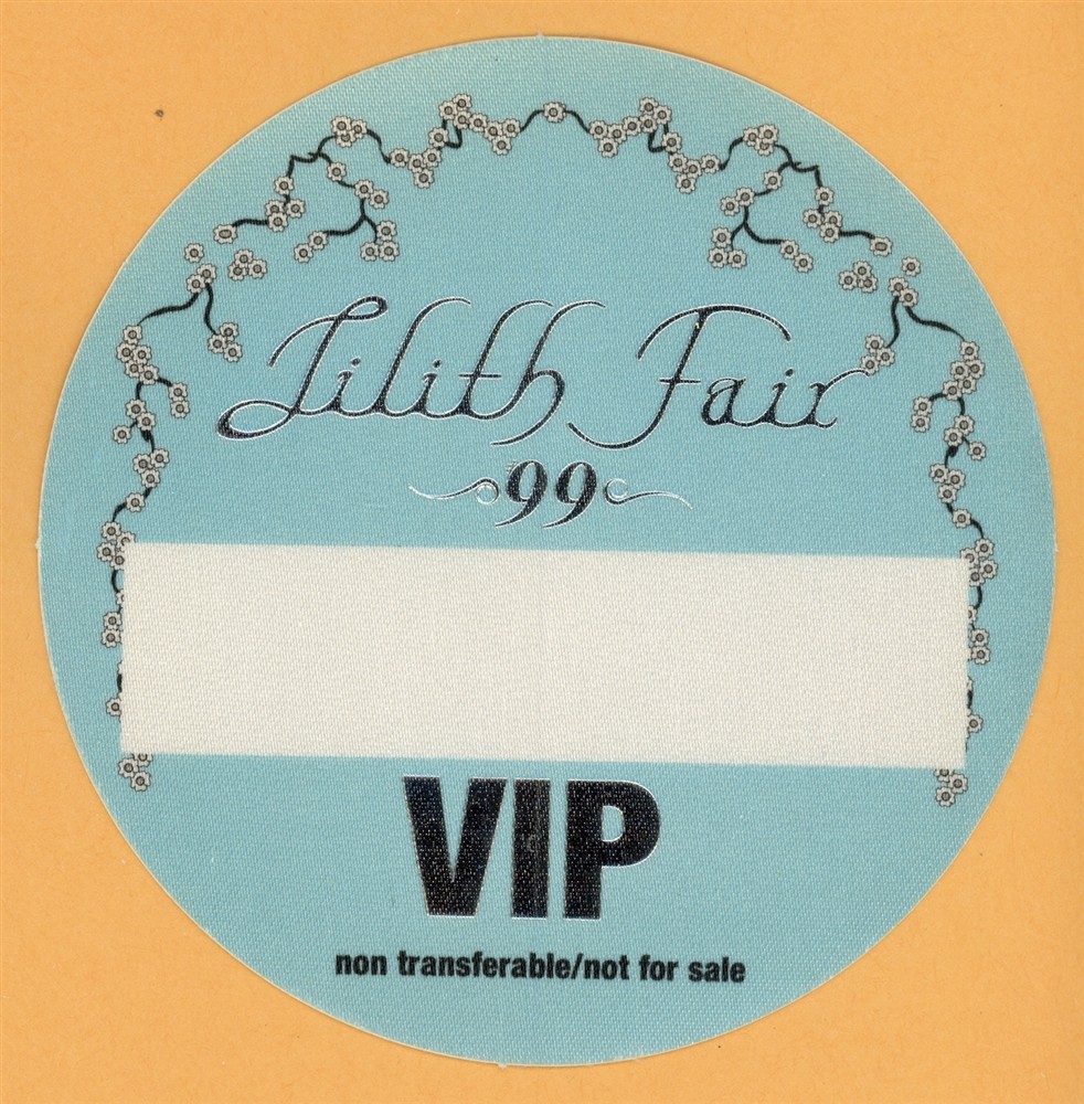 Sarah McLachlan 1999 Lilith Fair Concert Tour VIP Backstage Pass