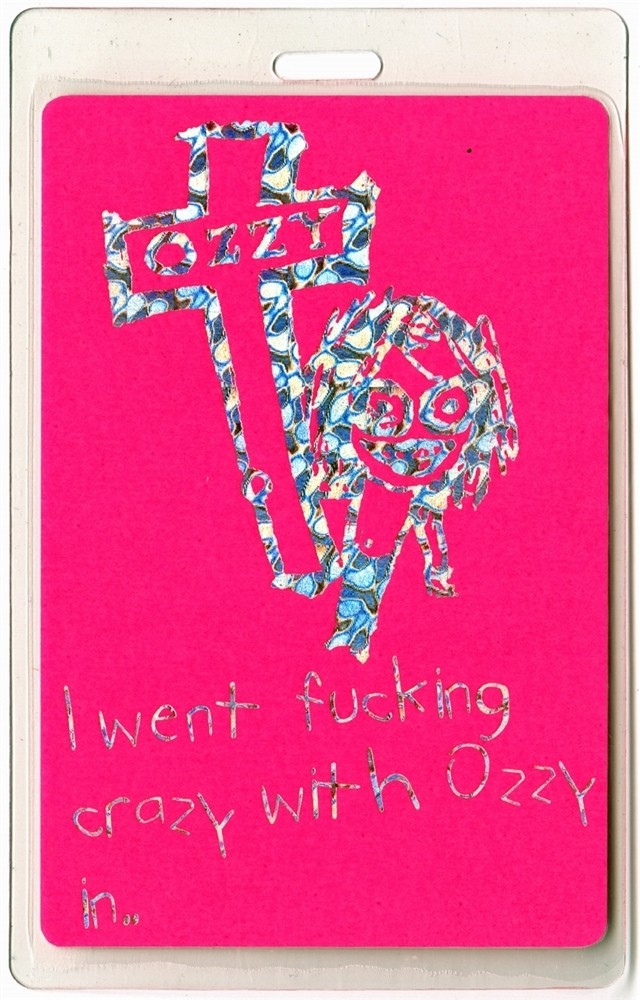 Ozzy Osbourne 1996 Ozzmosis Concert Tour Laminated Backstage Pass