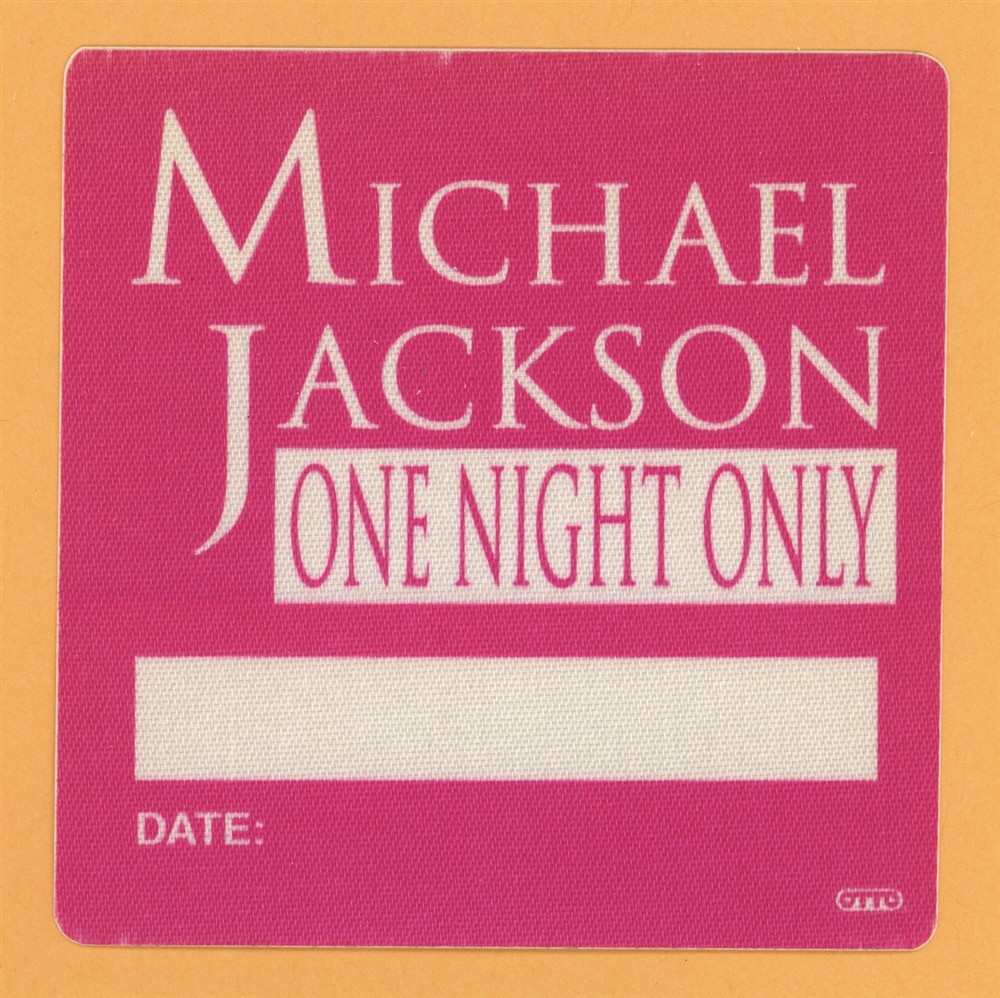 Michael Jackson 1995 HBO One Night Only Concert Tour Backstage Pass