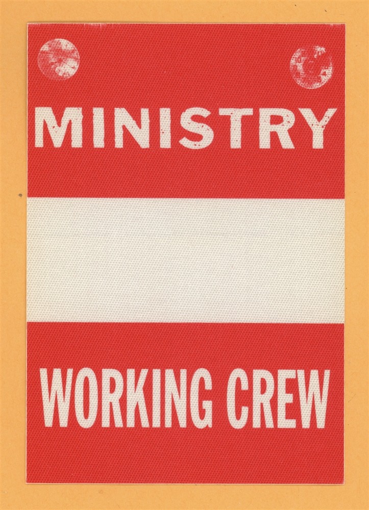 Ministry 1992 Psalm 69 Concert Tour WORKING Backstage Pass