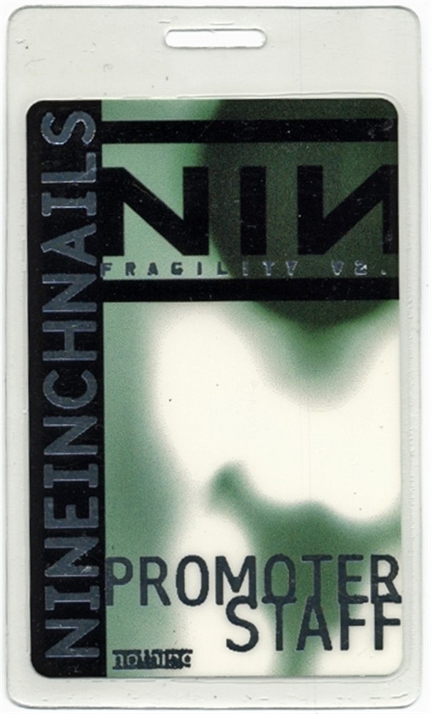 Nine Inch Nails 2000 Fragility Concert Tour Staff Laminated Backstage Pass