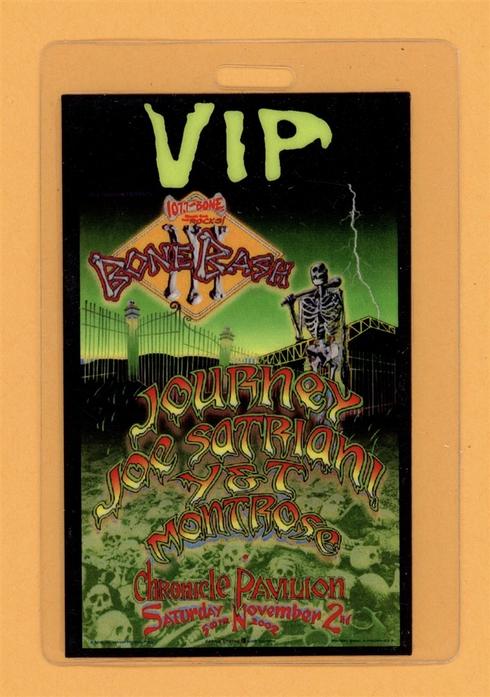 Journey 2002 Bone Bash w/ Joe Satriani, Montrose VIP Laminated Backstage Pass