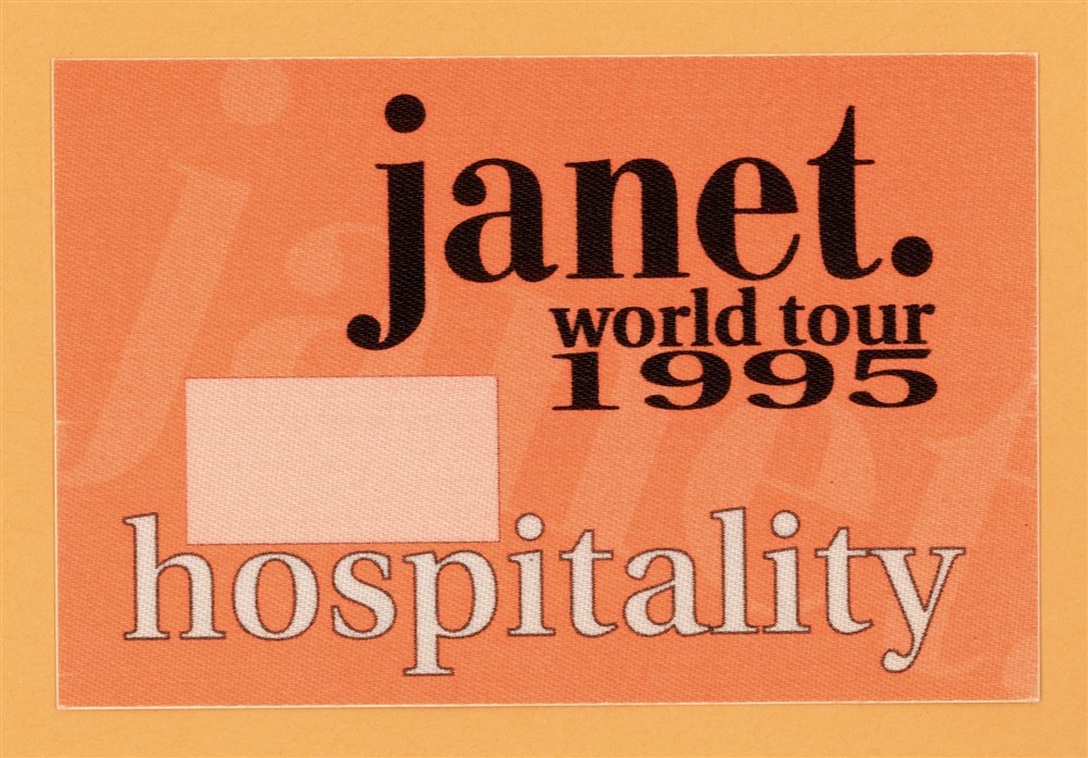 Janet Jackson 1995 World Concert Tour Hospitality Backstage Pass