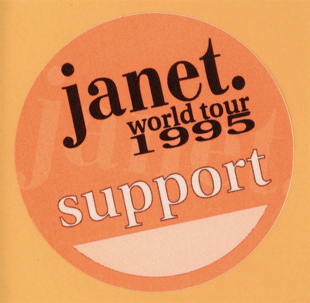 Janet Jackson 1995 World Concert Tour Support Backstage Pass