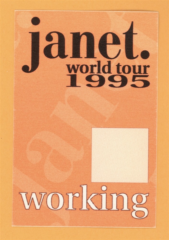 Janet Jackson 1995 World Concert Tour Working Backstage Pass