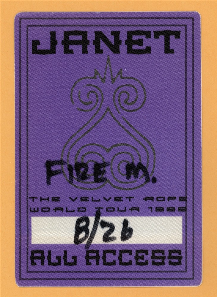 Janet Jackson 1998 The Velvet Rope Concert Tour All Access Backstage Pass