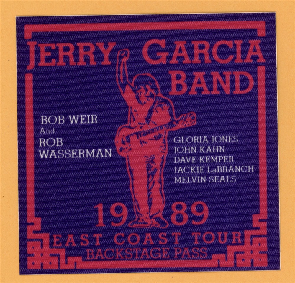 Jerry Garcia 1989 Grateful Dead Concert Tour Backstage Pass