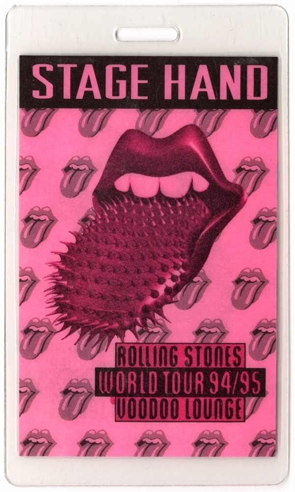 Rolling Stones 1994 Voodoo Lounge Concert Tour Stage Laminated Backstage Pass