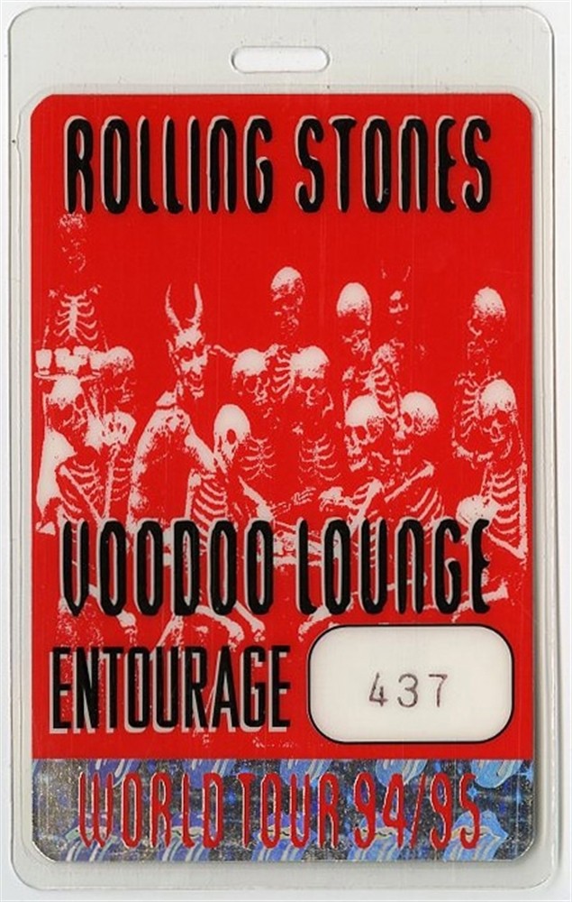 Rolling Stones 1994 Voodoo Lounge Tour EnTourage Foil Laminated Backstage Pass