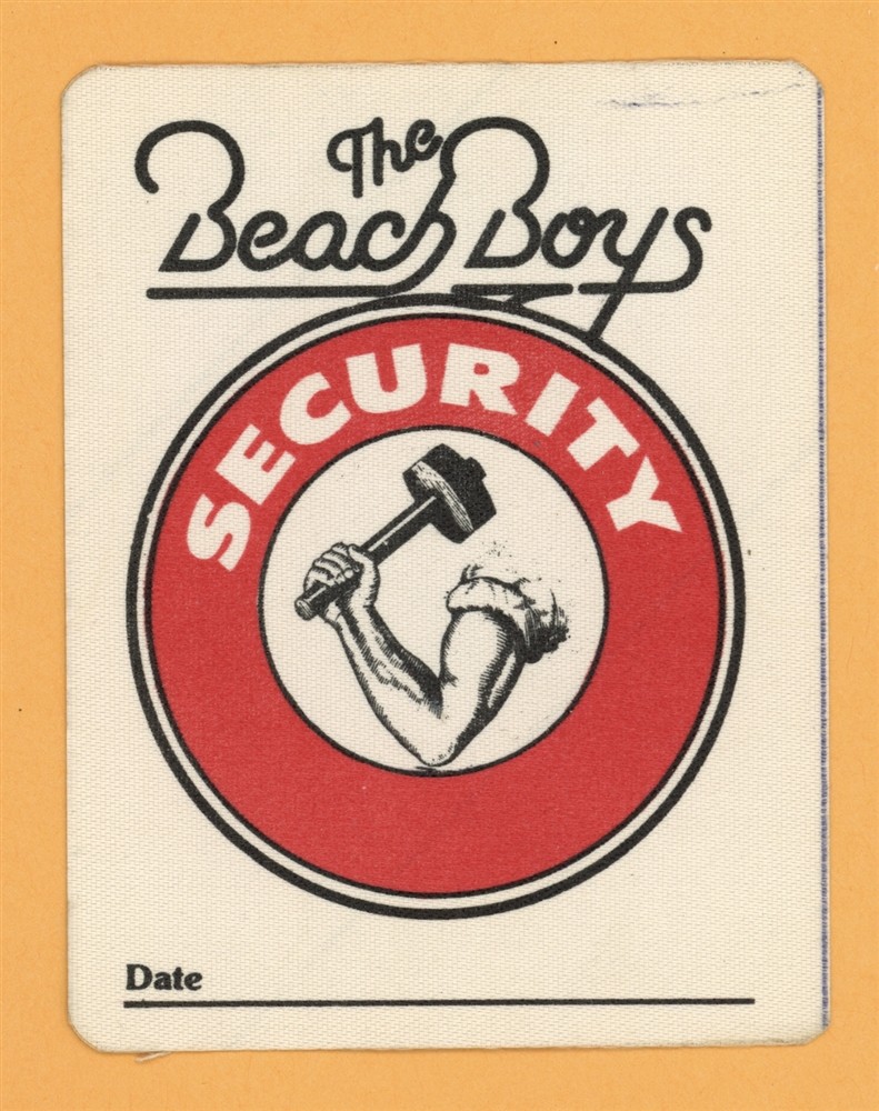 The Beach Boys 1982 Concert Tour SECURITY Backstage Pass