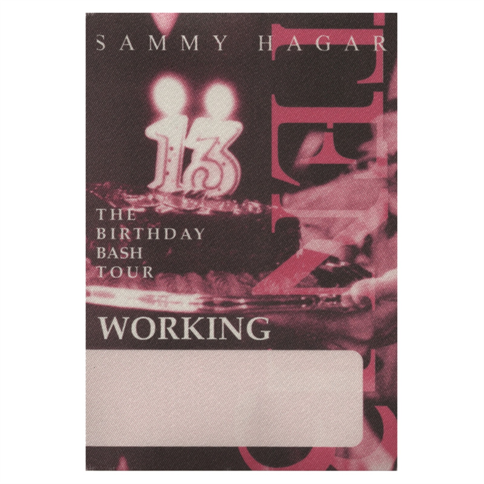 Sammy Hagar 2001 Birthday Bash Concert Tour Working Backstage Pass