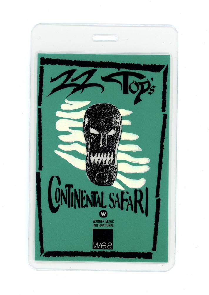 ZZ Top 1996 Continental Safari tour WARNER Laminated Backstage Pass RARE ONLY 1