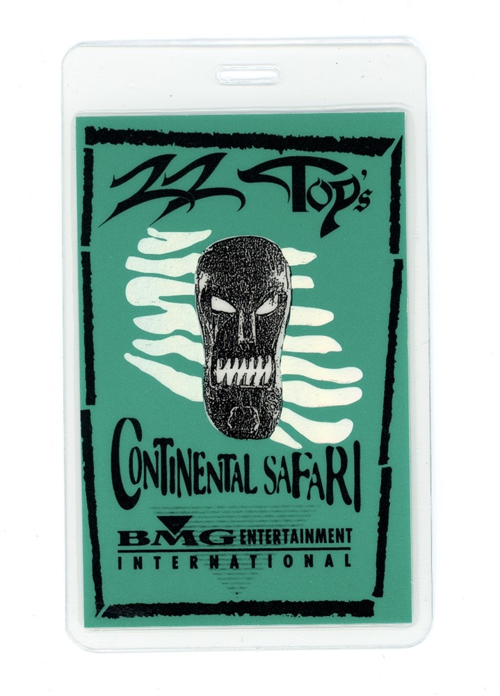 ZZ Top 1996 Continental Safari tour BMG Laminated Backstage Pass RARE ONLY 1