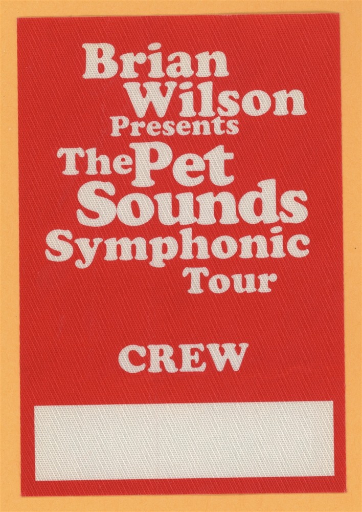 Brian Wilson 2002 Concert Tour CREW Backstage Pass - Beach Boys