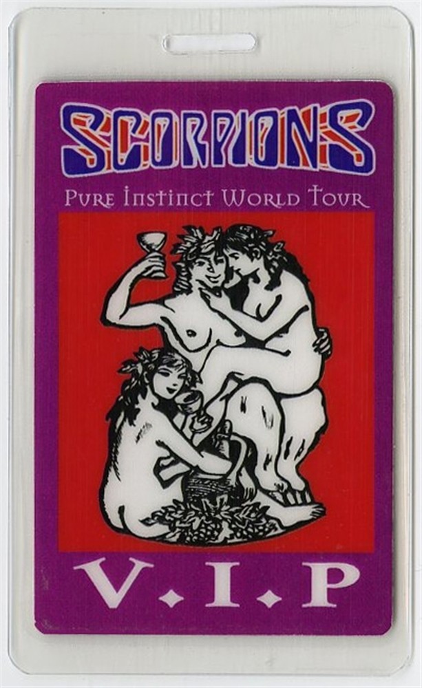 Scorpions 1996 Pure Instinct Concert Tour VIP Laminated Backstage Pass