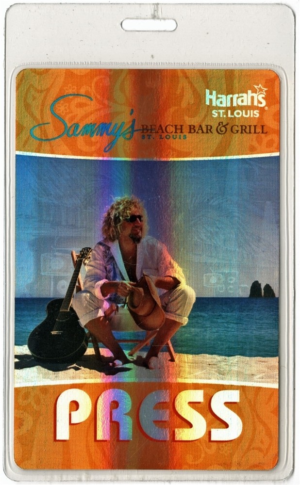 Sammy Hagar 2009 Tour Sammy's Beach Bar at Harrah's Laminated Backstage Pass