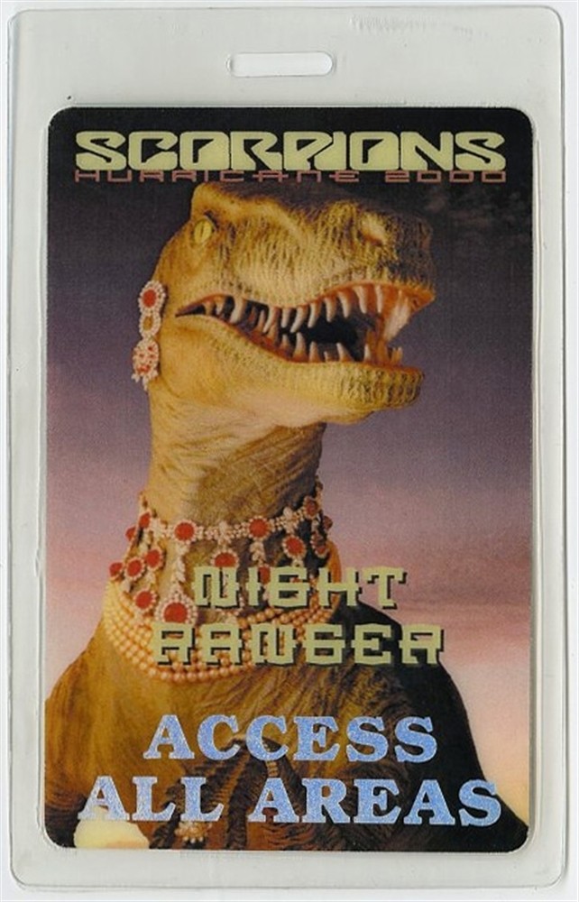 Scorpions 2000 Hurricane Tour w/ Night Ranger Laminated Backstage Pass