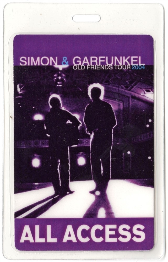 Simon & Garfunkel 2003 Old Friend Tour All Access Laminated Backstage Pass