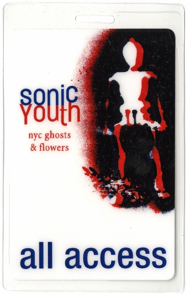Sonic Youth 2000 NYC Ghosts & Flowers Tour All Access Laminated Backstage Pass