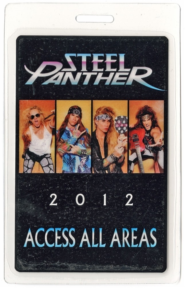 Steel Panther 2012 Concert Tour All Access Laminated Backstage Pass