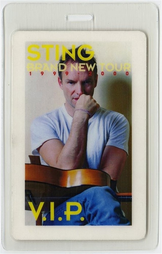 Sting 1999-2000 Concert Laminated Backstage Pass Brand New Tour Police