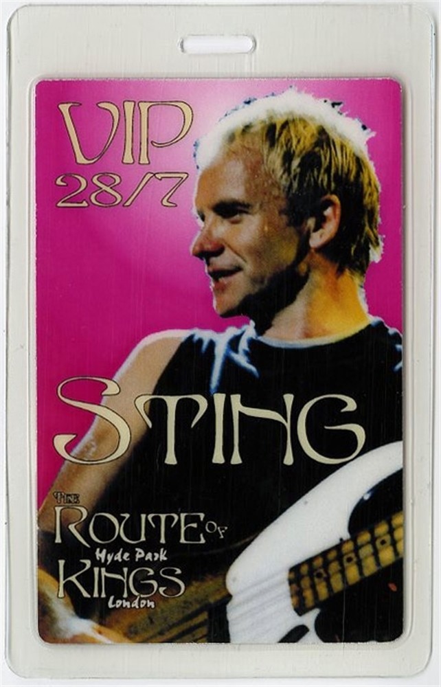 Sting 2001 Concert Laminated Backstage Pass Brand New Tour Police