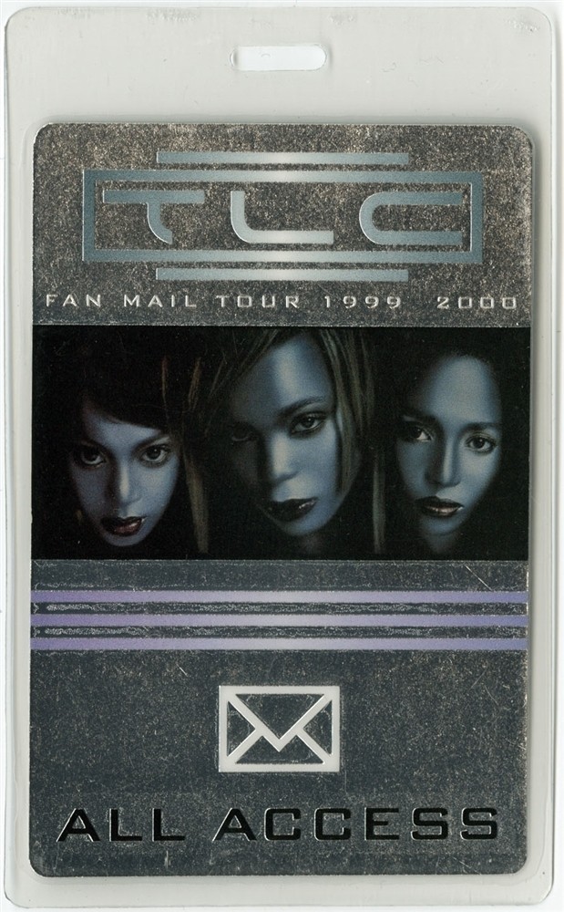 TLC 1999 Fan Mail Concert Tour All Access silver Foil Laminated Backstage Pass