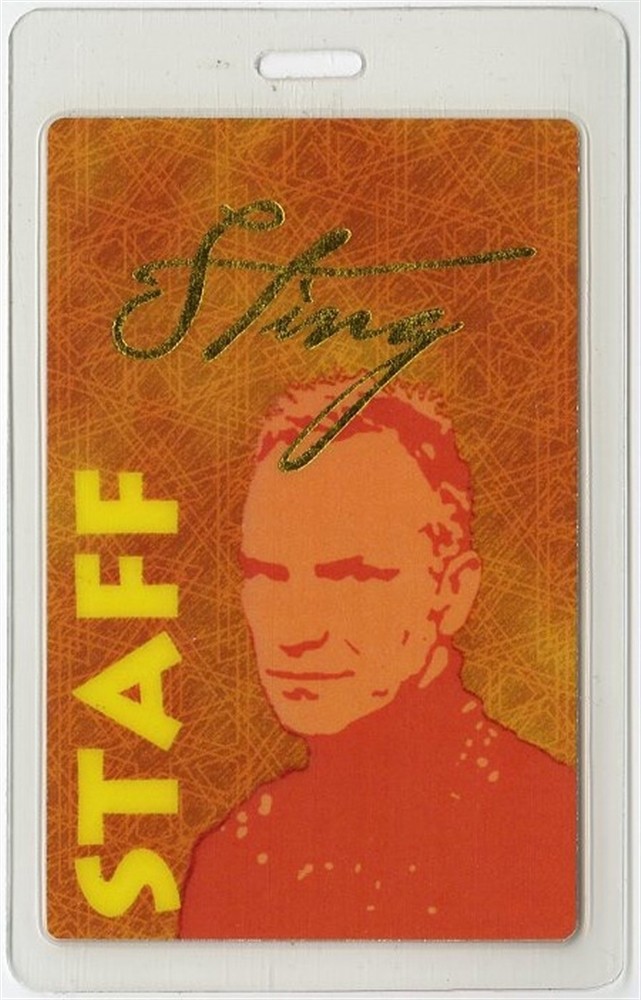 Sting 2004 Concert Laminated Backstage Pass Sacred Love Tour Police