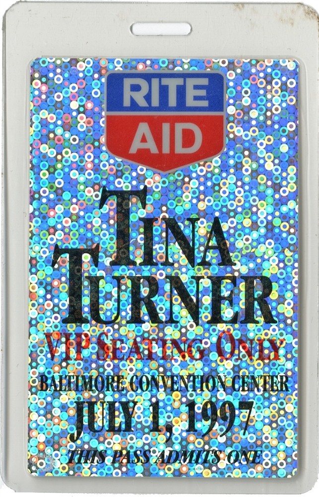 Tina Turner 1997 Concert Tour VIP Foil Laminated Backstage Pass