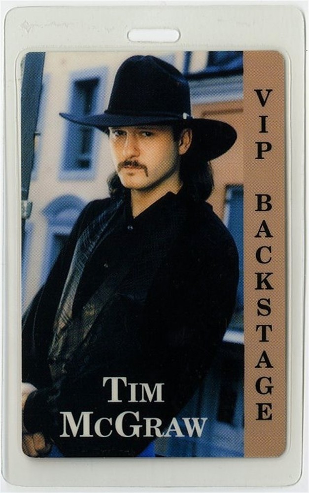 Tim McGraw 1994 Not a Moment Too Soon Tour VIP Laminated Backstage Pass