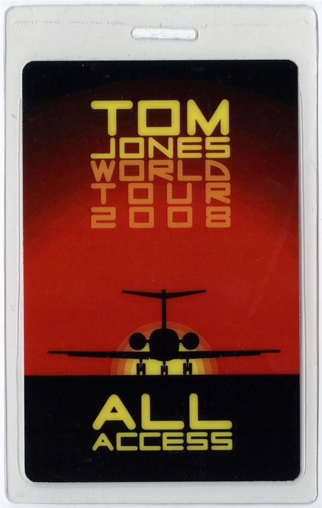 Tom Jones 2008 24 Hours Concert Tour All Access Laminated Backstage Pass
