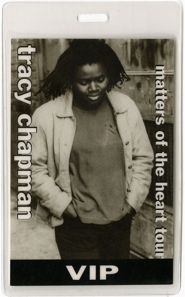Tracy Chapman 1992 Matters of Heart Tour VIP Laminated Backstage Pass