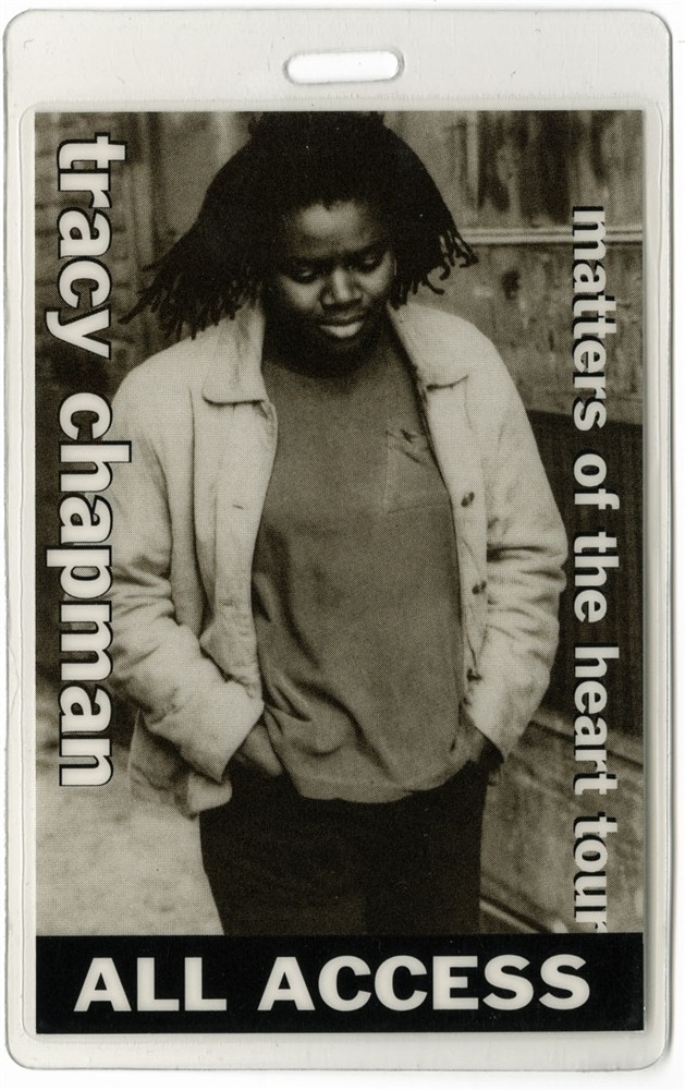 Tracy Chapman 1992 Laminated Backstage Pass Matters of Heart Tour AA