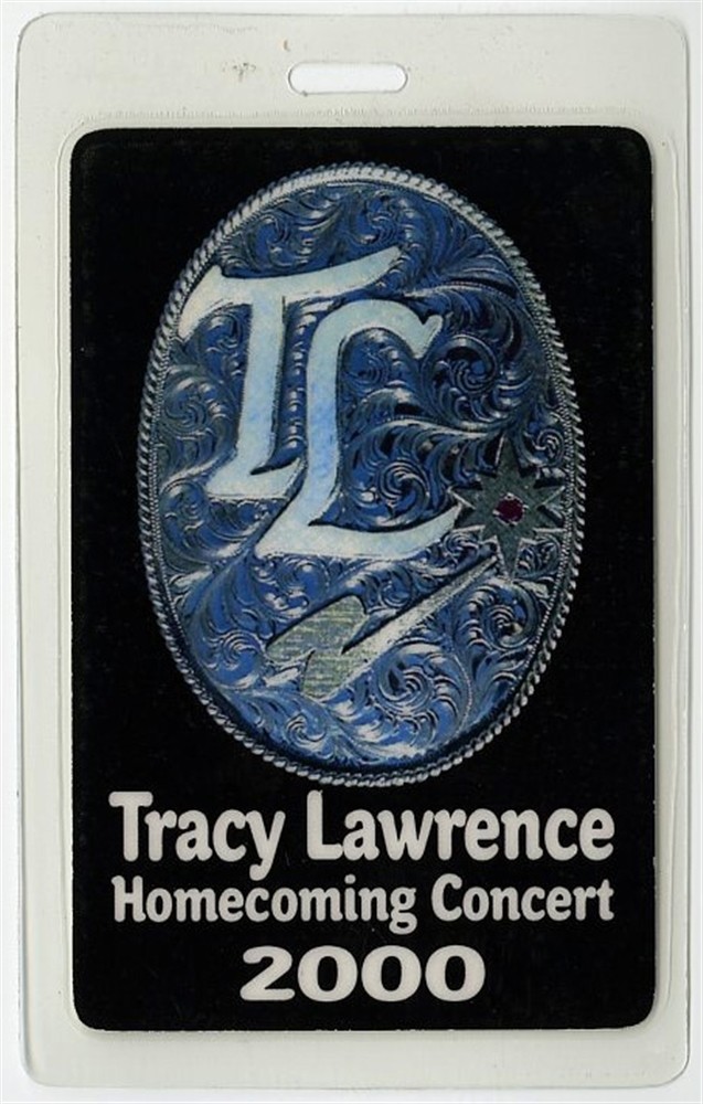 Tracy Lawrence 2000 Homecoming Concert Tour Laminated Backstage Pass