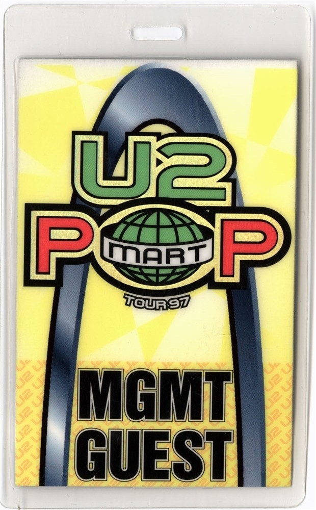 U2 1997 Popmart Concert Tour Guest Laminated Backstage Pass