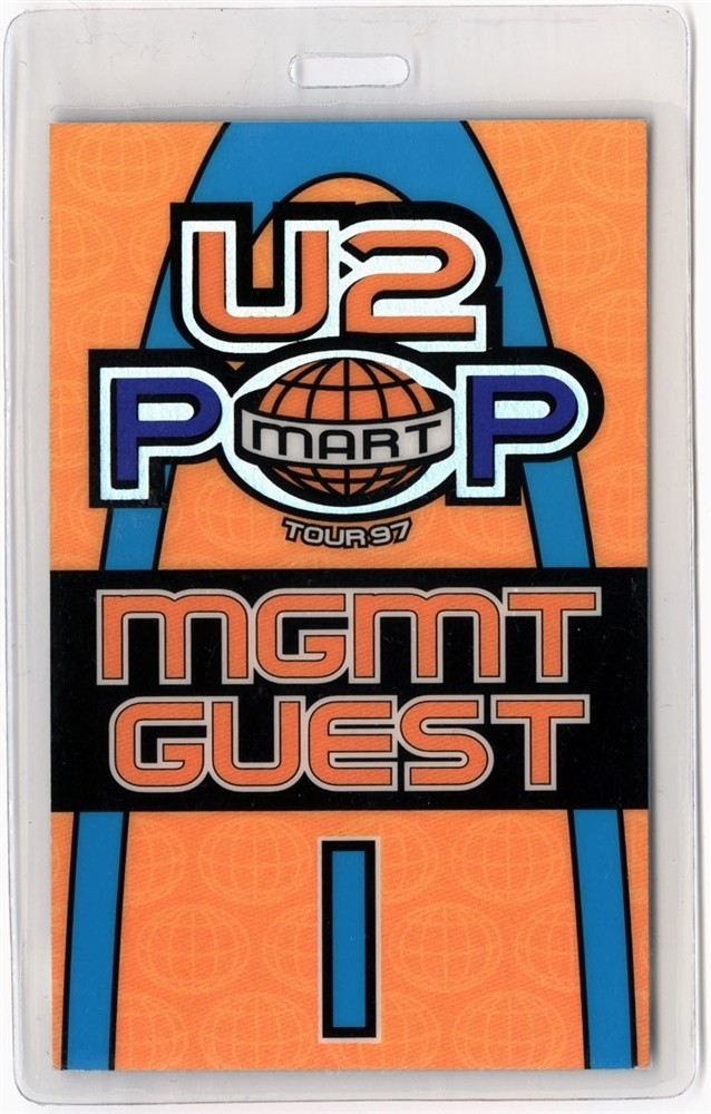 U2 1997 Popmart Concert Tour Guest Laminated Backstage Pass