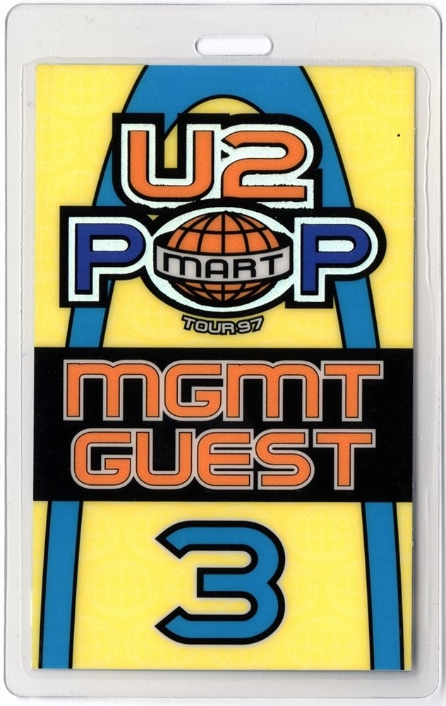 U2 1997 Popmart Concert Tour Guest Laminated Backstage Pass