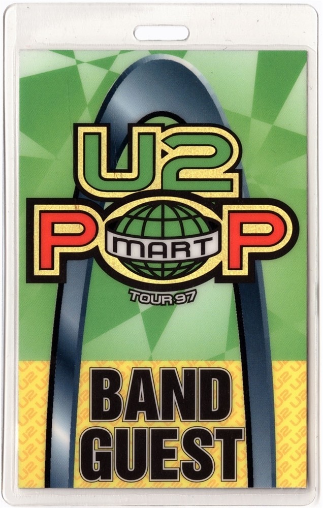 U2 1997 Popmart Concert Tour Guest Laminated Backstage Pass
