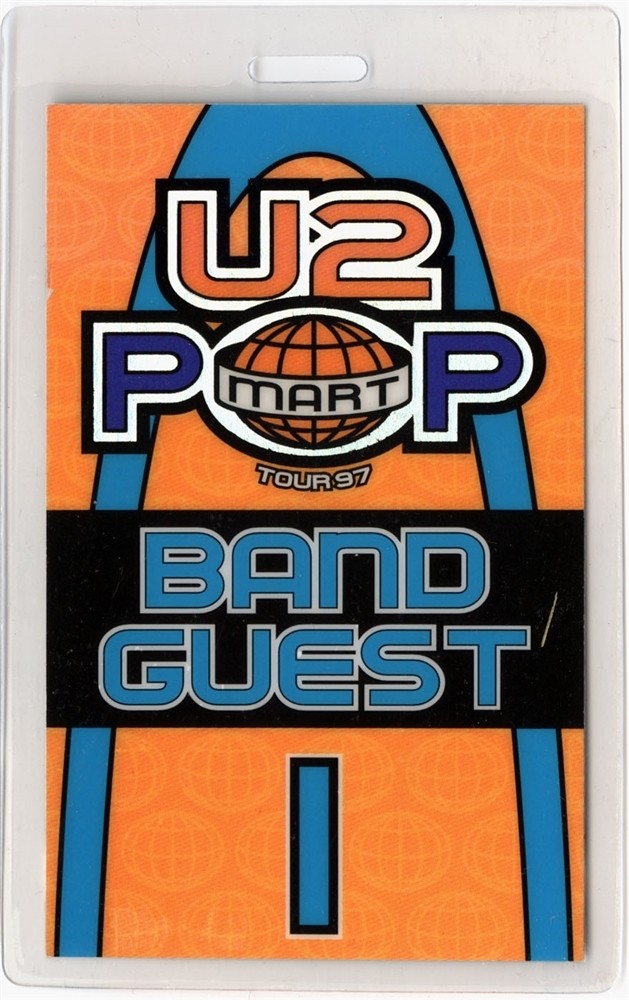 U2 1997 Popmart Concert Tour Guest Laminated Backstage Pass