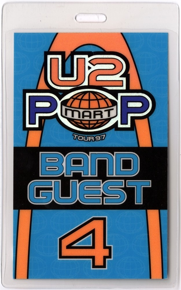 U2 1997 Popmart Concert Tour Guest Laminated Backstage Pass