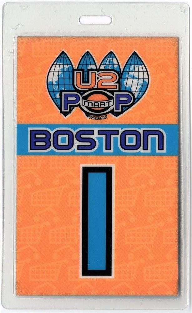 U2 1997 Popmart Concert Tour Laminated Backstage Pass Boston