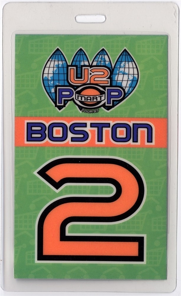 U2 1997 Popmart Concert Tour Boston, MA Laminated Backstage Pass